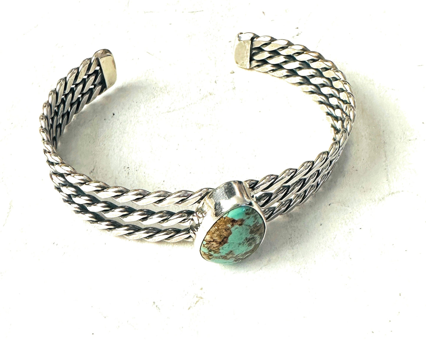 Handcrafted Royston Turquoise & Sterling Silver Cuff Bracelet