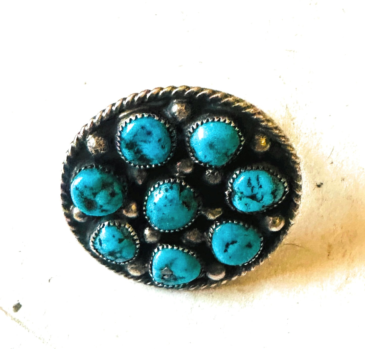 Handcrafted Sterling Silver & Kingman Turquoise Adjustable Ring