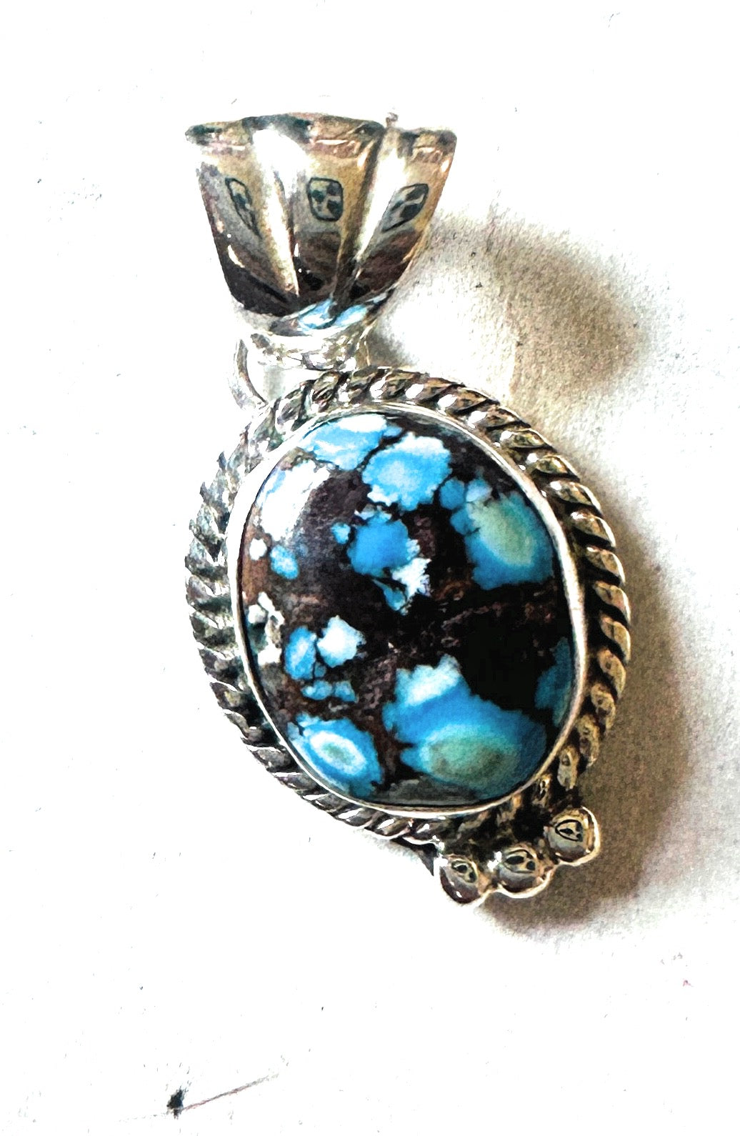 Handcrafted Golden Hills Turquoise and Sterling Silver Pendant