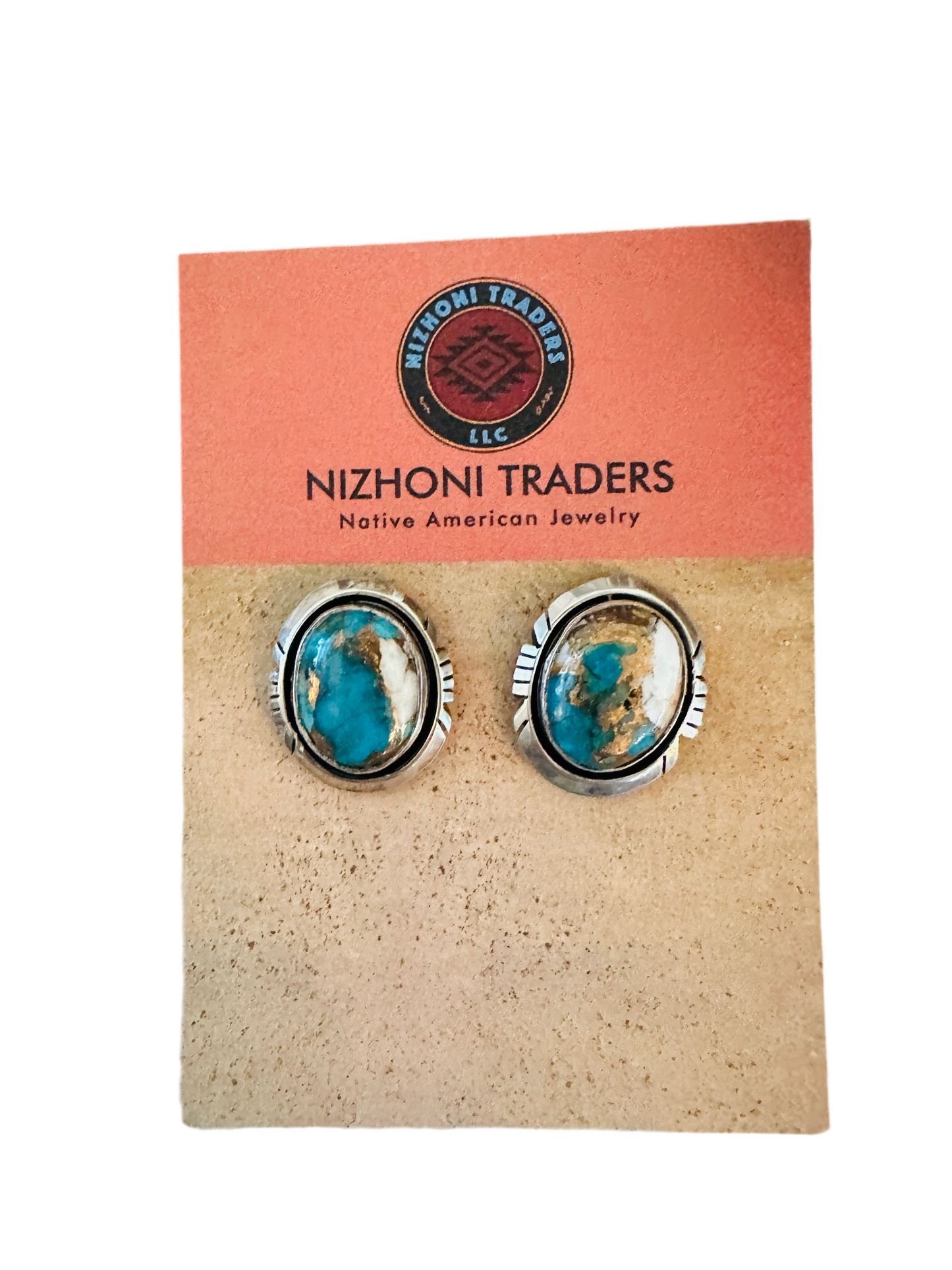 Handcrafted Spice & Sterling Silver Post Earrings