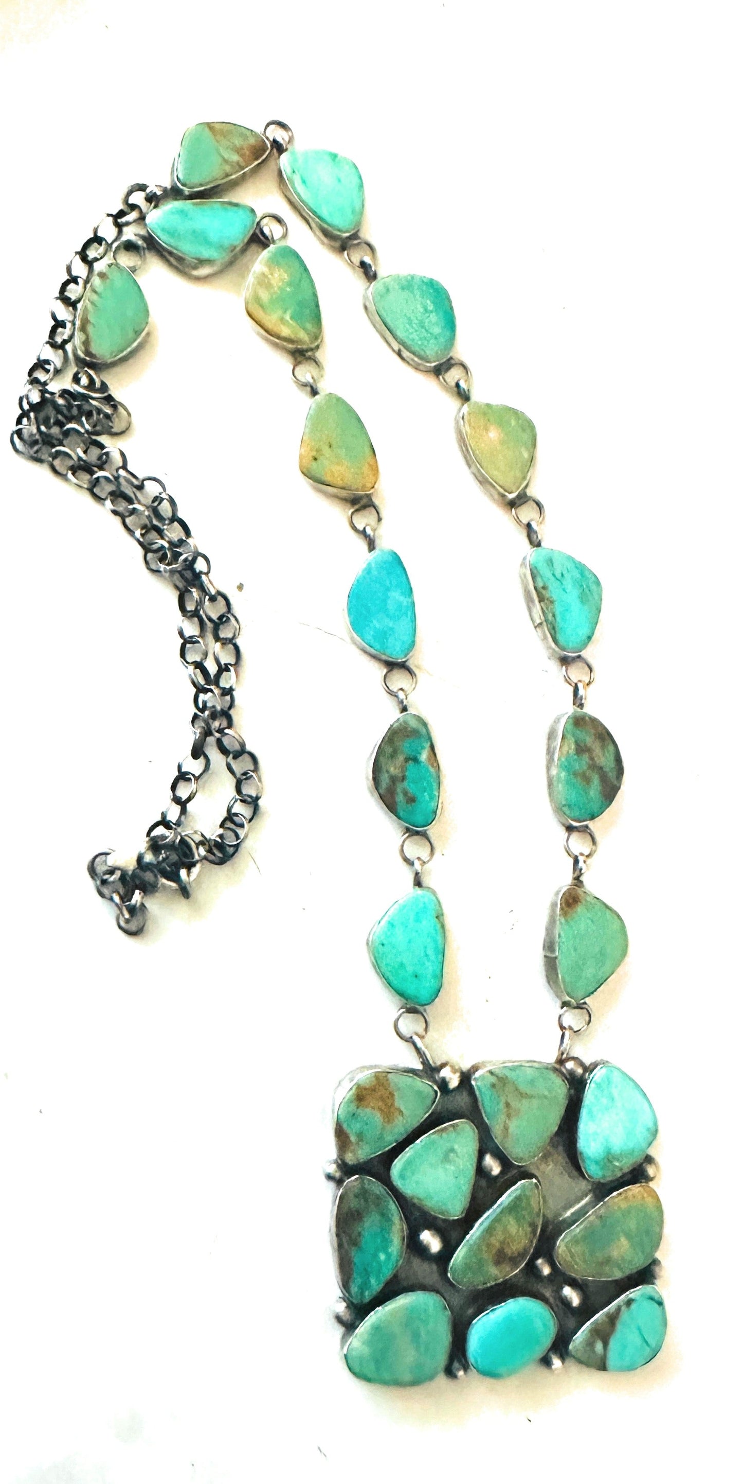 Handcrafted Sterling Silver & Royston Turquoise Necklace by Jacqueline Silver