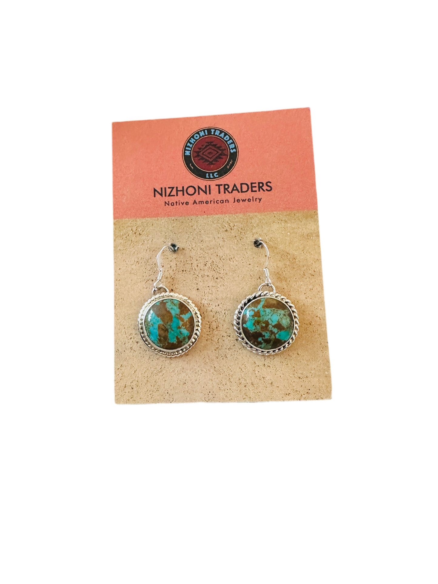 Handcrafted Turquoise & Sterling Silver Circle Dangle Earrings