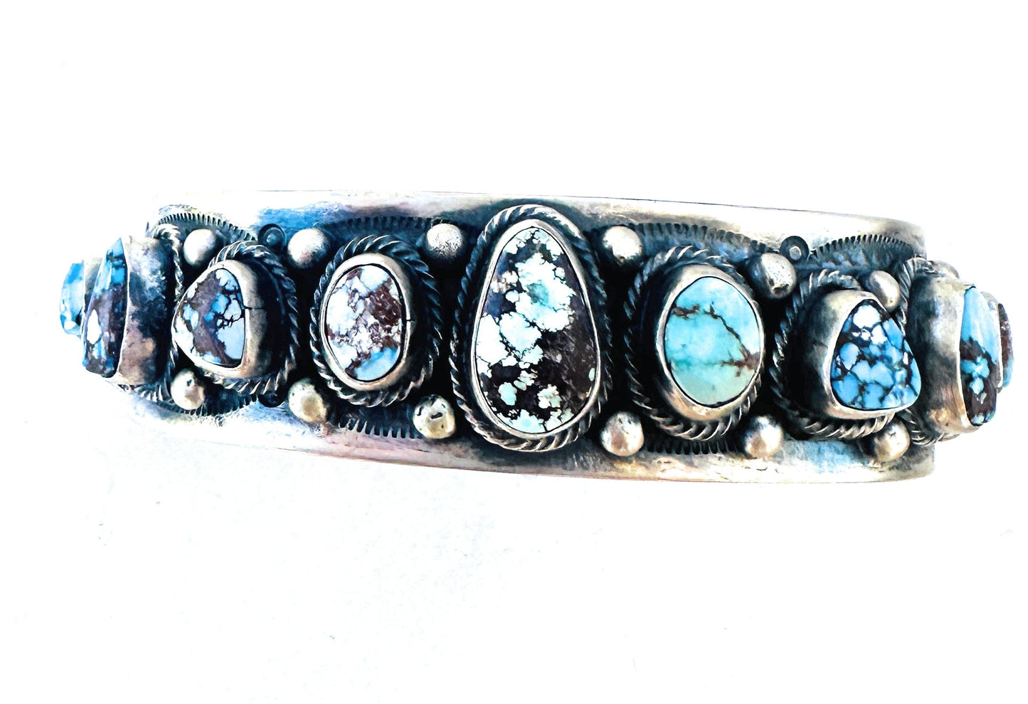 Handcrafted Golden Hills Turquoise & Sterling Silver Cuff Bracelet /