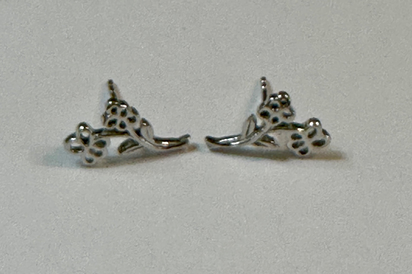 Sterling Silver Birthday Flower Stud Earrings February