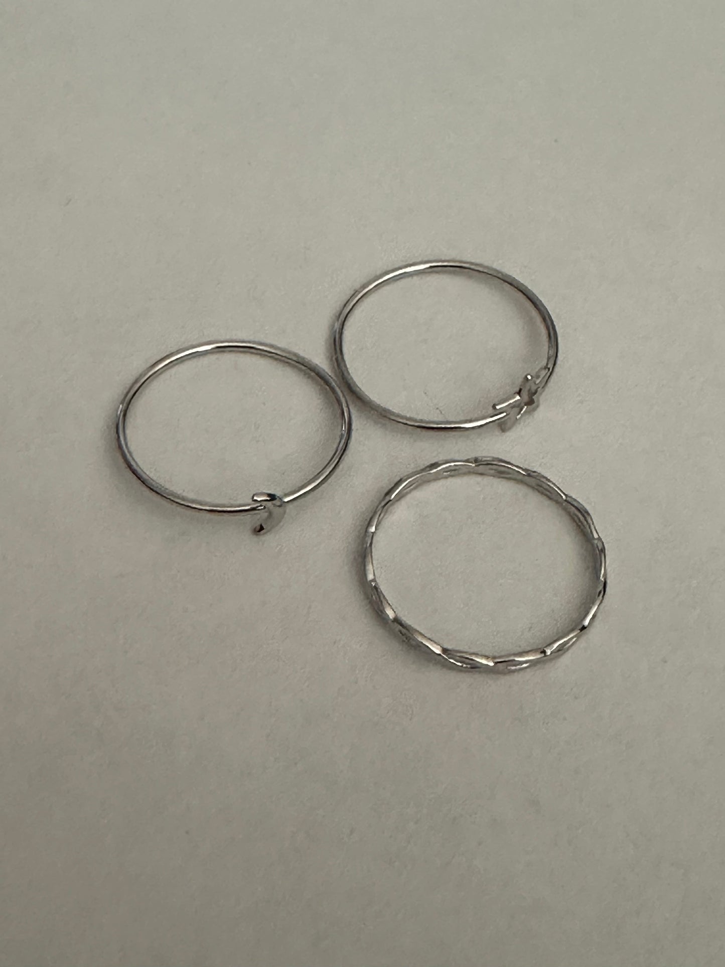 Sterling Silver Celestial Stacking Ring Set of 3
