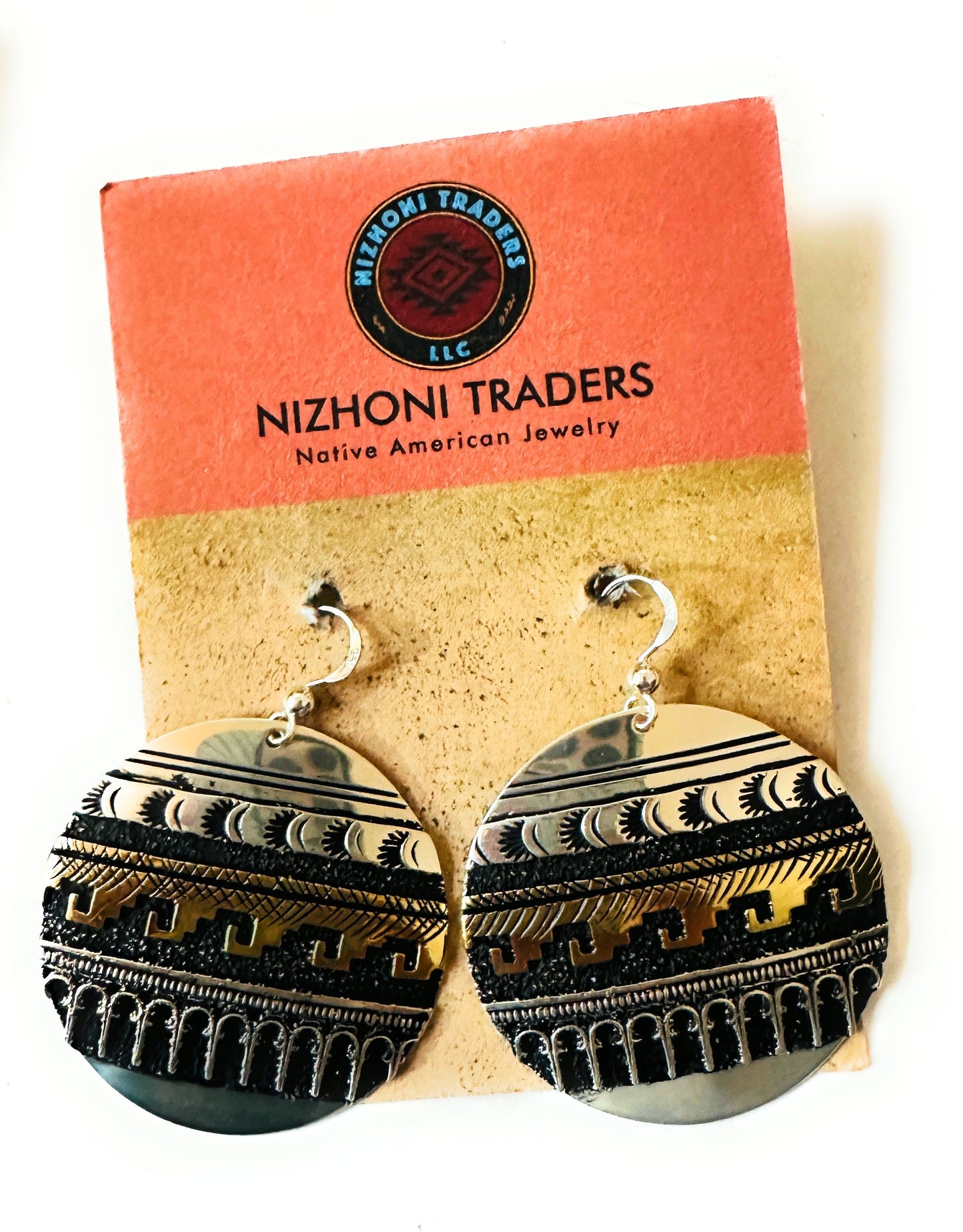 Handcrafted Hand Stamped Sterling Silver & Copper Earrings