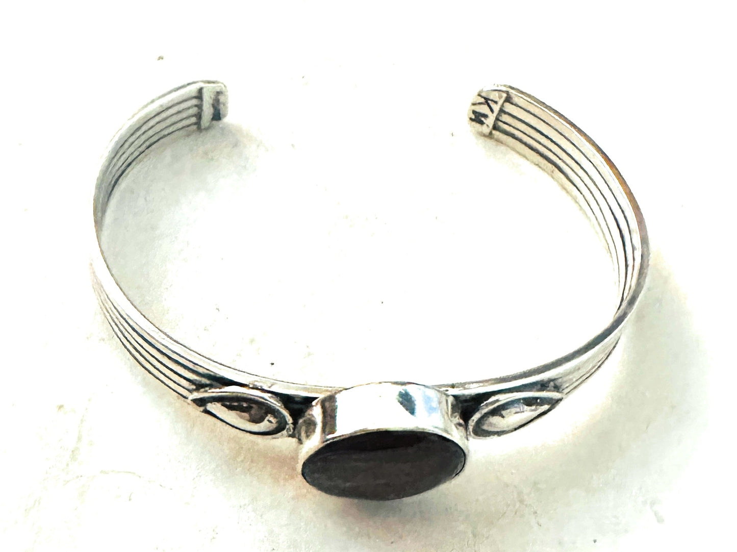 Handcrafted Sterling Silver & Purple Spiny Cuff Bracelet