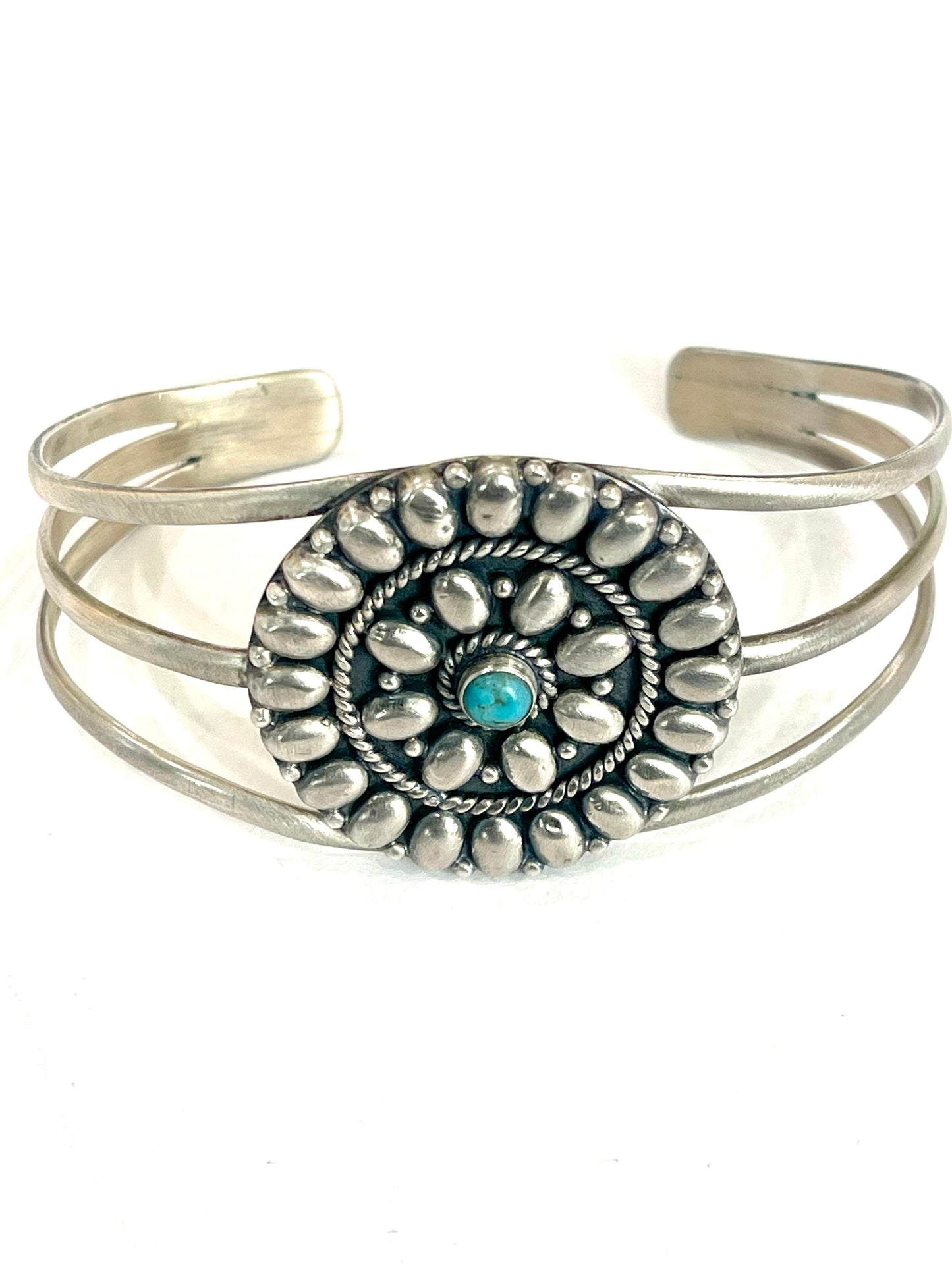 Nizhoni Handmade Sterling Silver & Turquoise Adjustable Cuff Bracelet