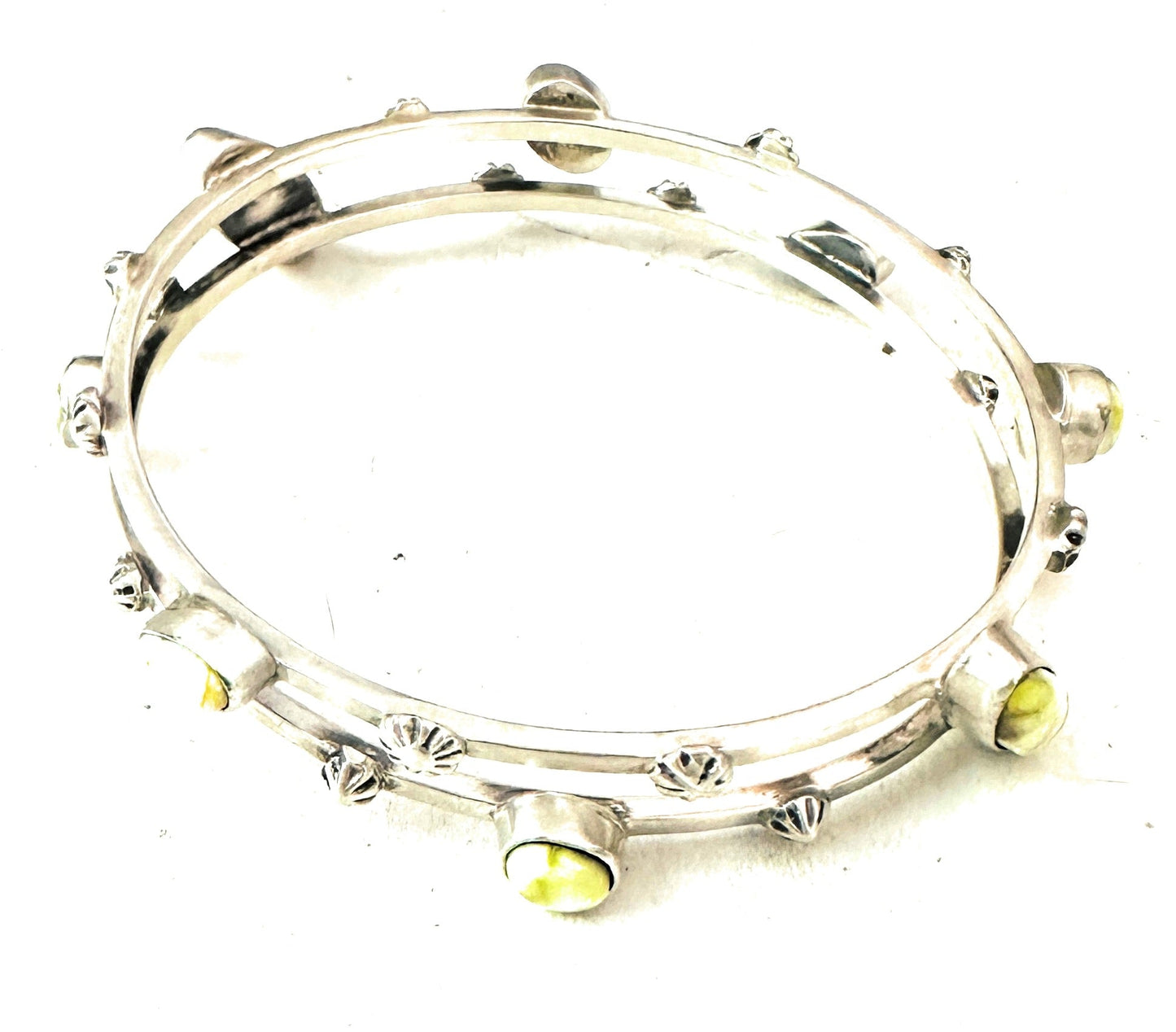 Handcrafted Palomino Turquoise & Sterling Silver Bangle Bracelet