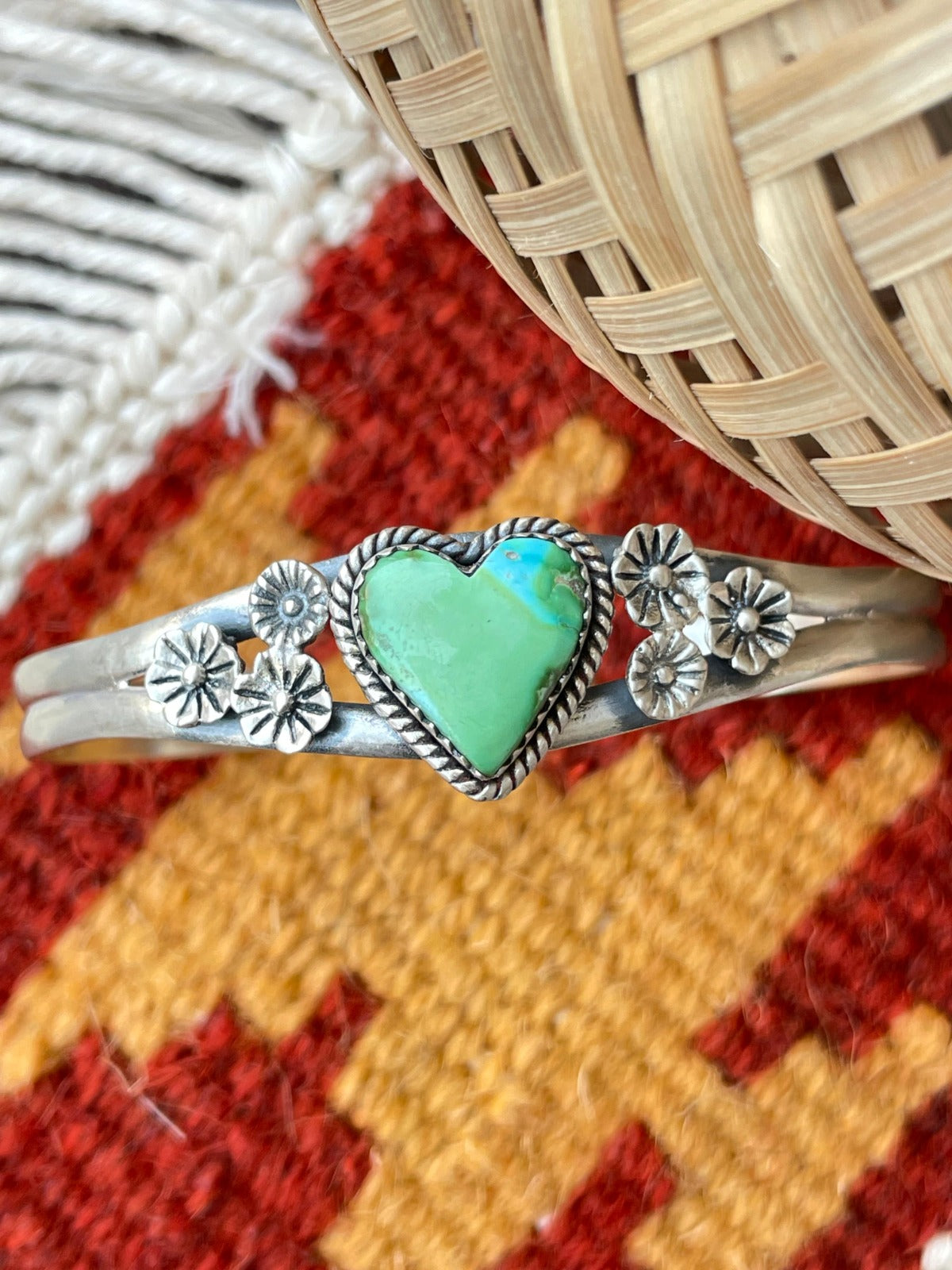 Handmade Sterling Silver Sonoran Mountain Turquoise Adjustable Cuff