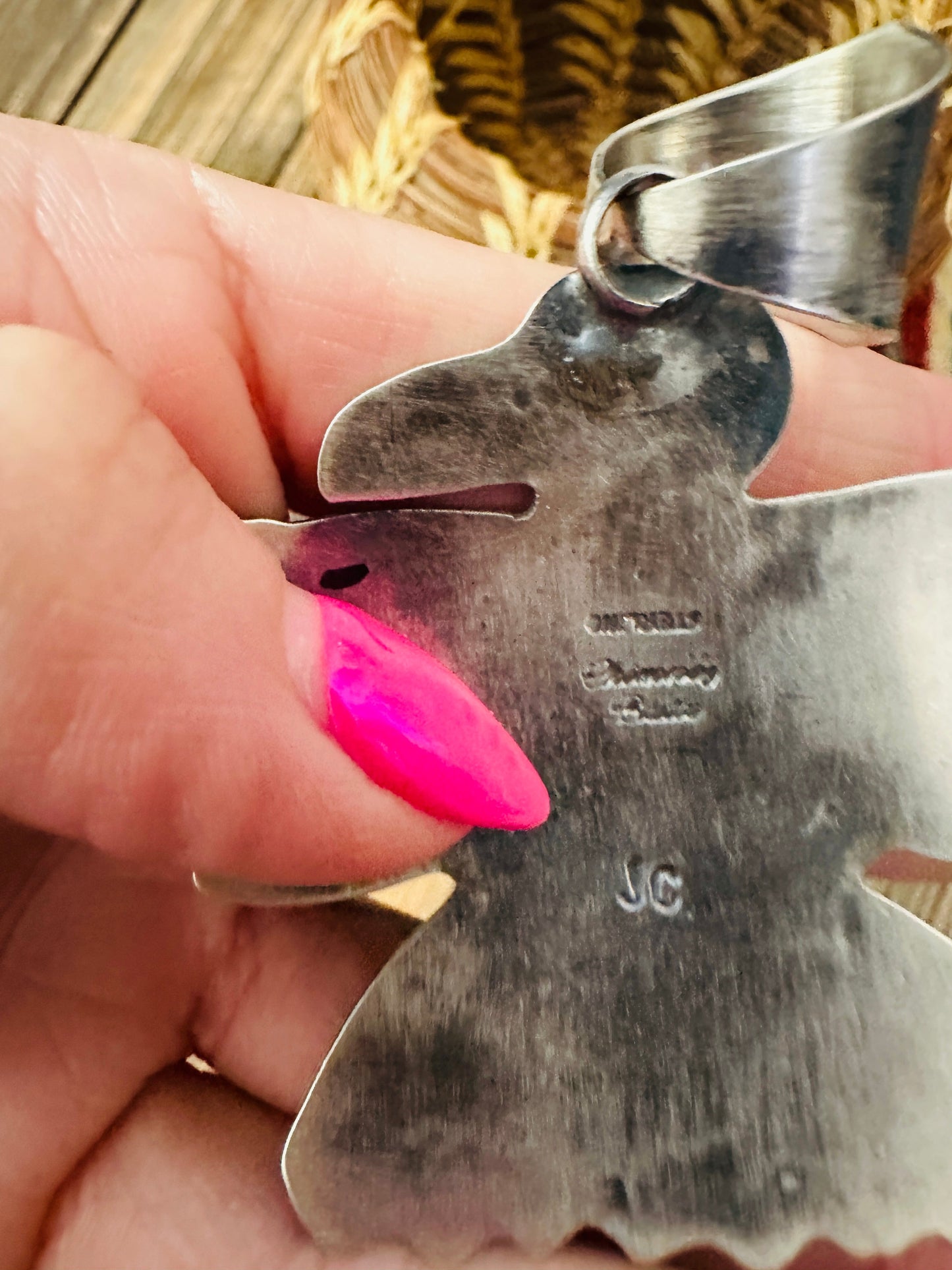 Handcrafted Sterling Silver Thunderbird Pendant by Chimney Butte