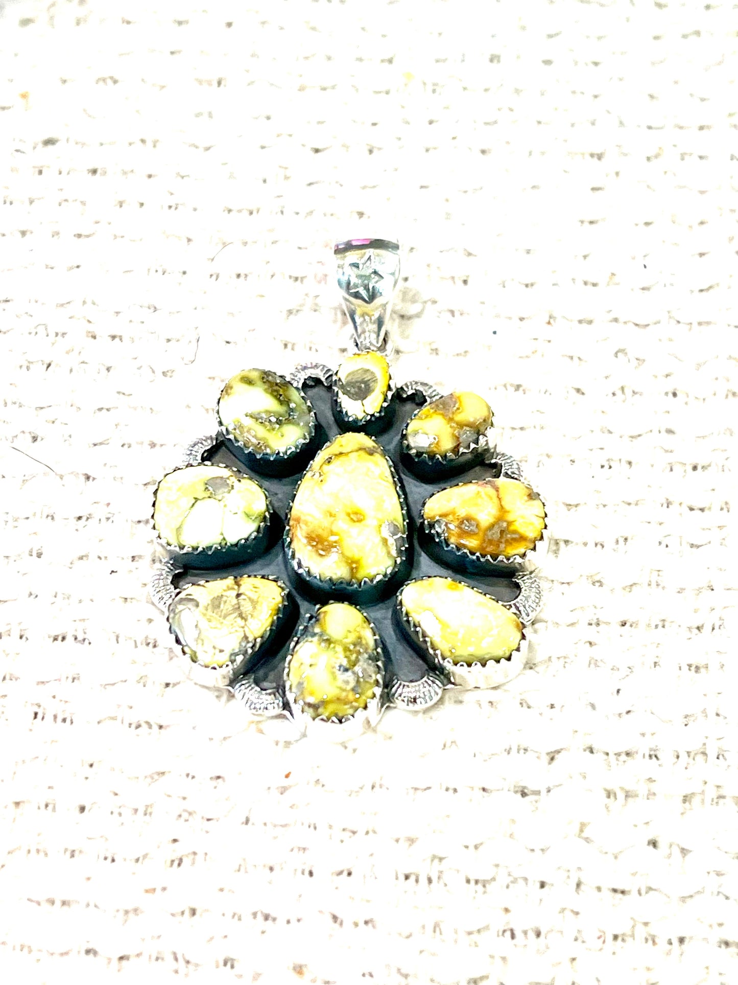 Handmade Sterling Silver & Palomino Cluster Pendant