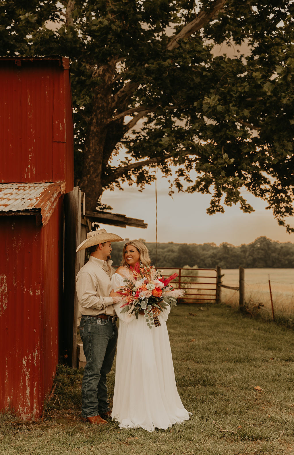 The Jenny– Custom Off-the-Shoulder Western Wedding Dress