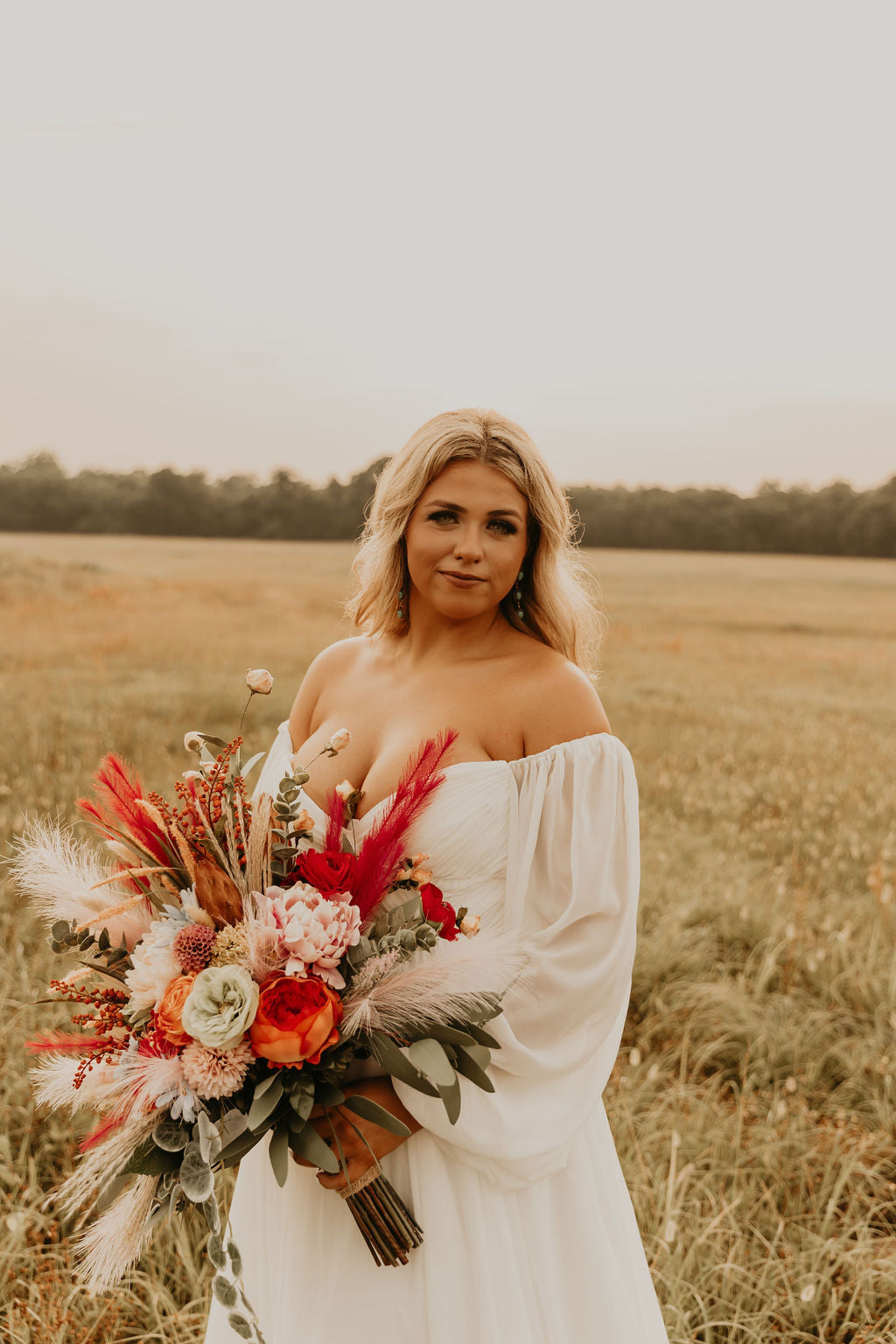 The Jenny– Custom Off-the-Shoulder Western Wedding Dress