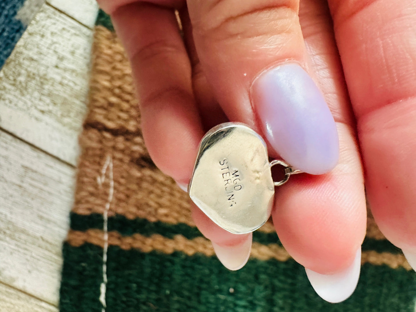 Handcrafted Pink Opal & Sterling Silver Inlay Heart Pendant