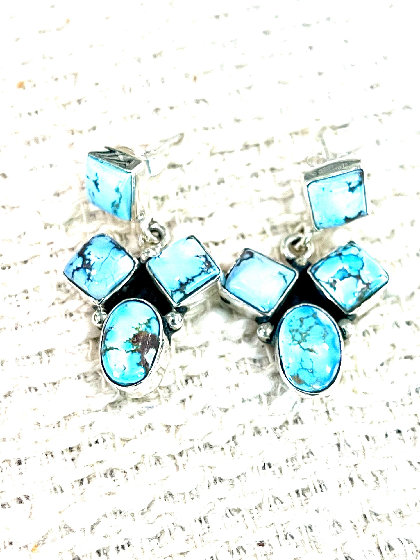 Handcrafted Sterling Silver & Golden Hills Post Dangle Earrings