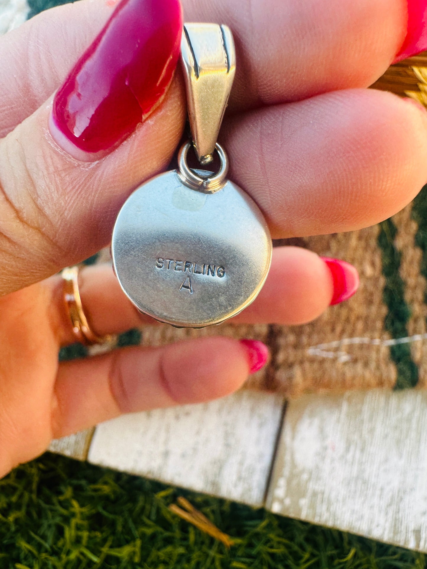 Handcrafted Sterling Silver & White Buffalo Pendant
