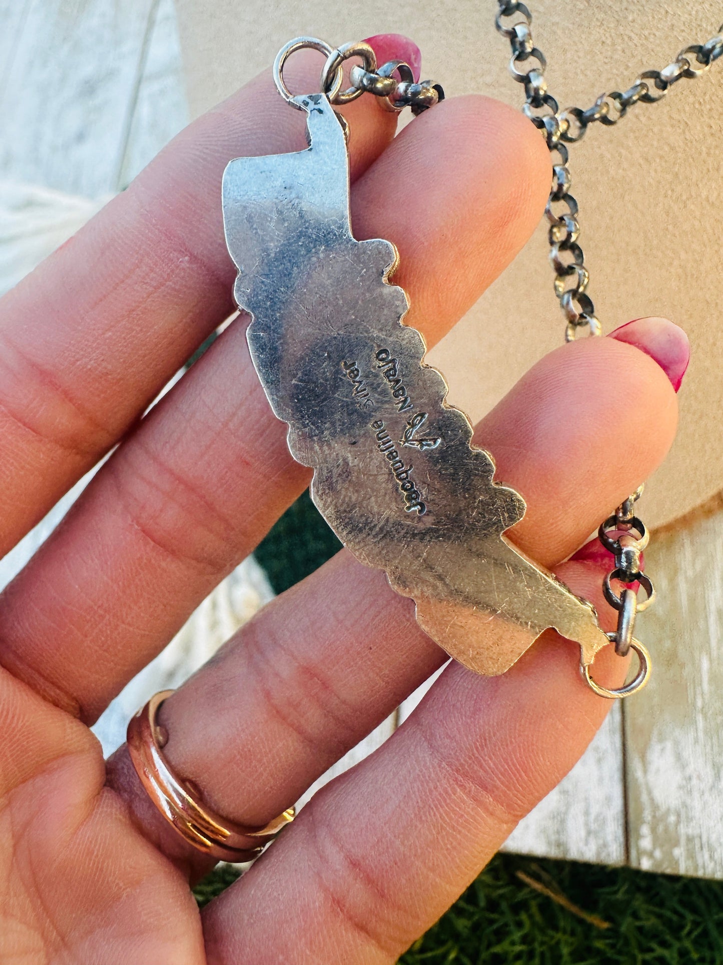 Handcrafted Turquoise & Sterling Silver Necklace by Jacqueline Silver