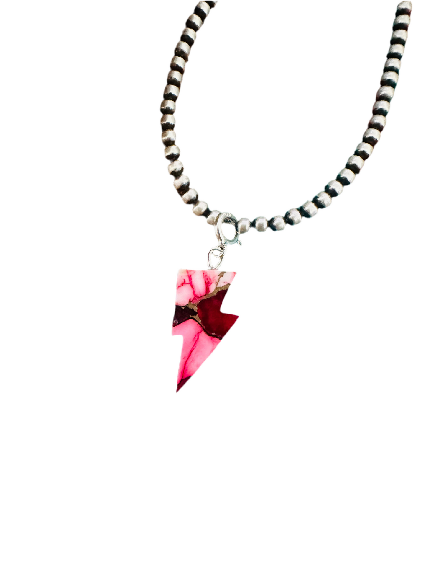 Handcrafted & Hand Carved Rose Dahlia Lightning Bolt Charm