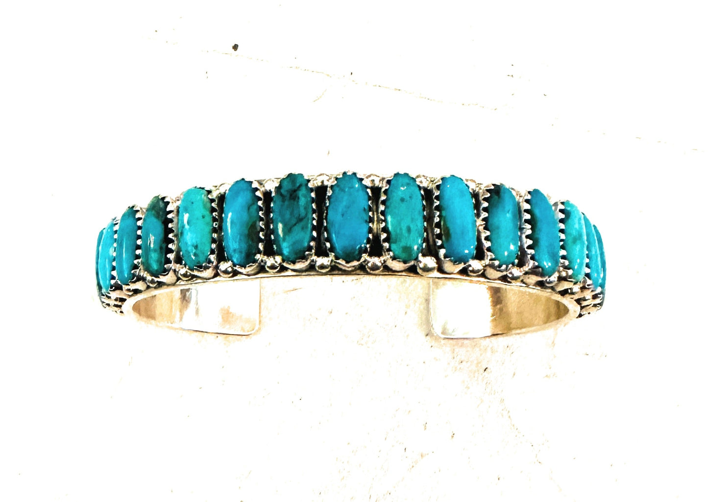 Kingman Turquoise & Sterling Silver Cuff Bracelet /