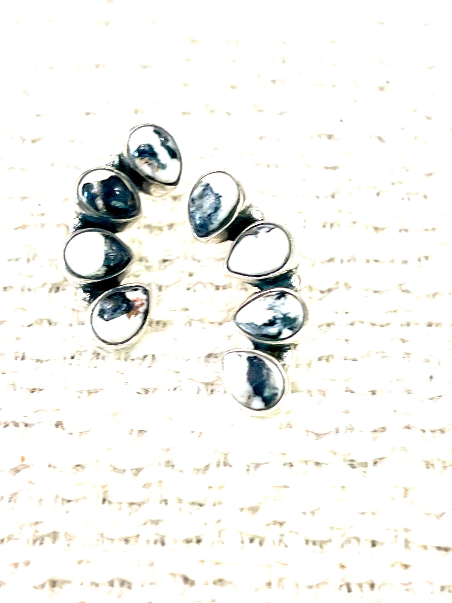 Beautiful Handmade Sterling Silver & White Buffalo Post Earrings