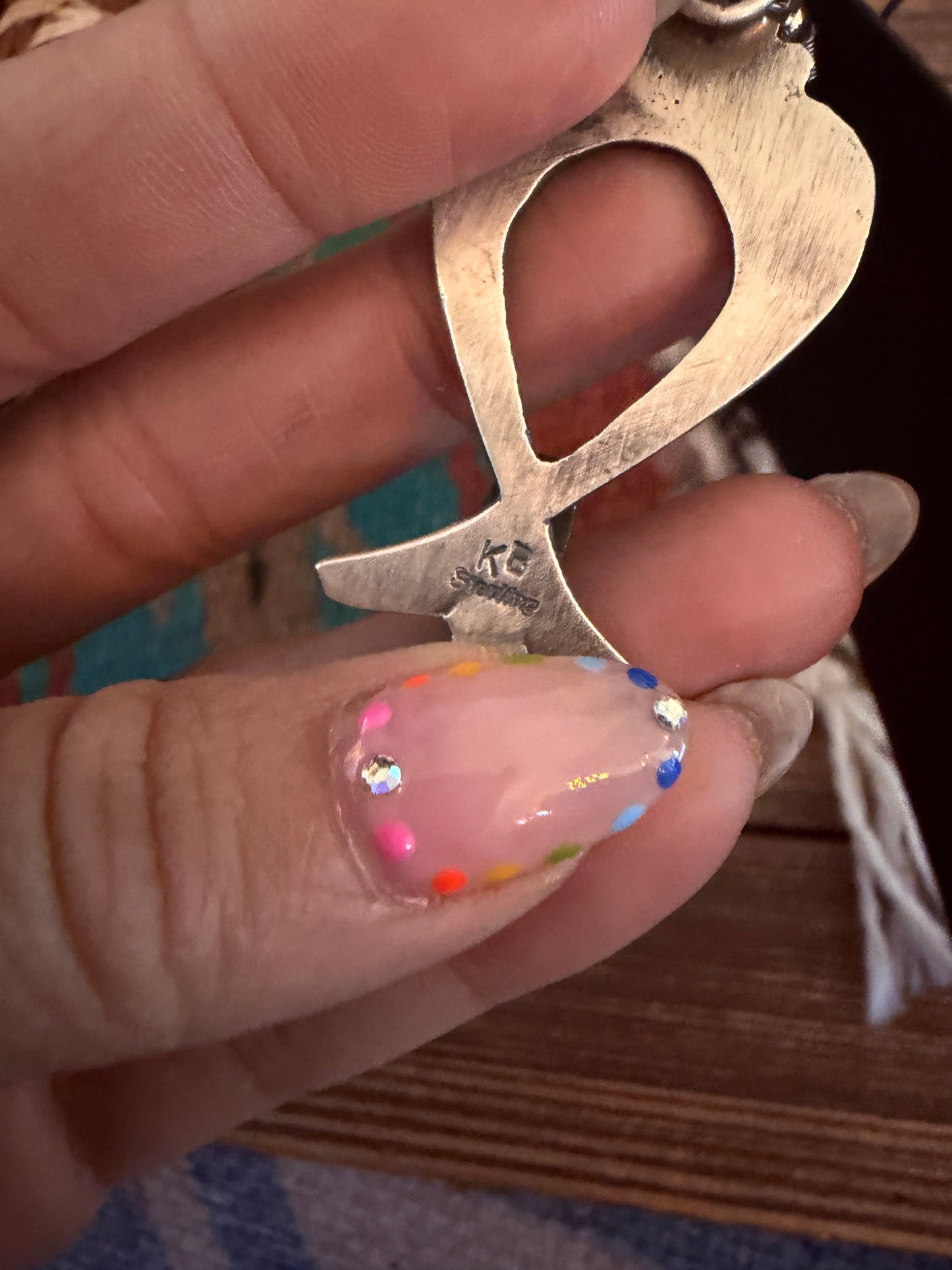 Handcrafted Queen Pink Conch & Sterling Silver Naja Dangle Earrings by Kevin Billah