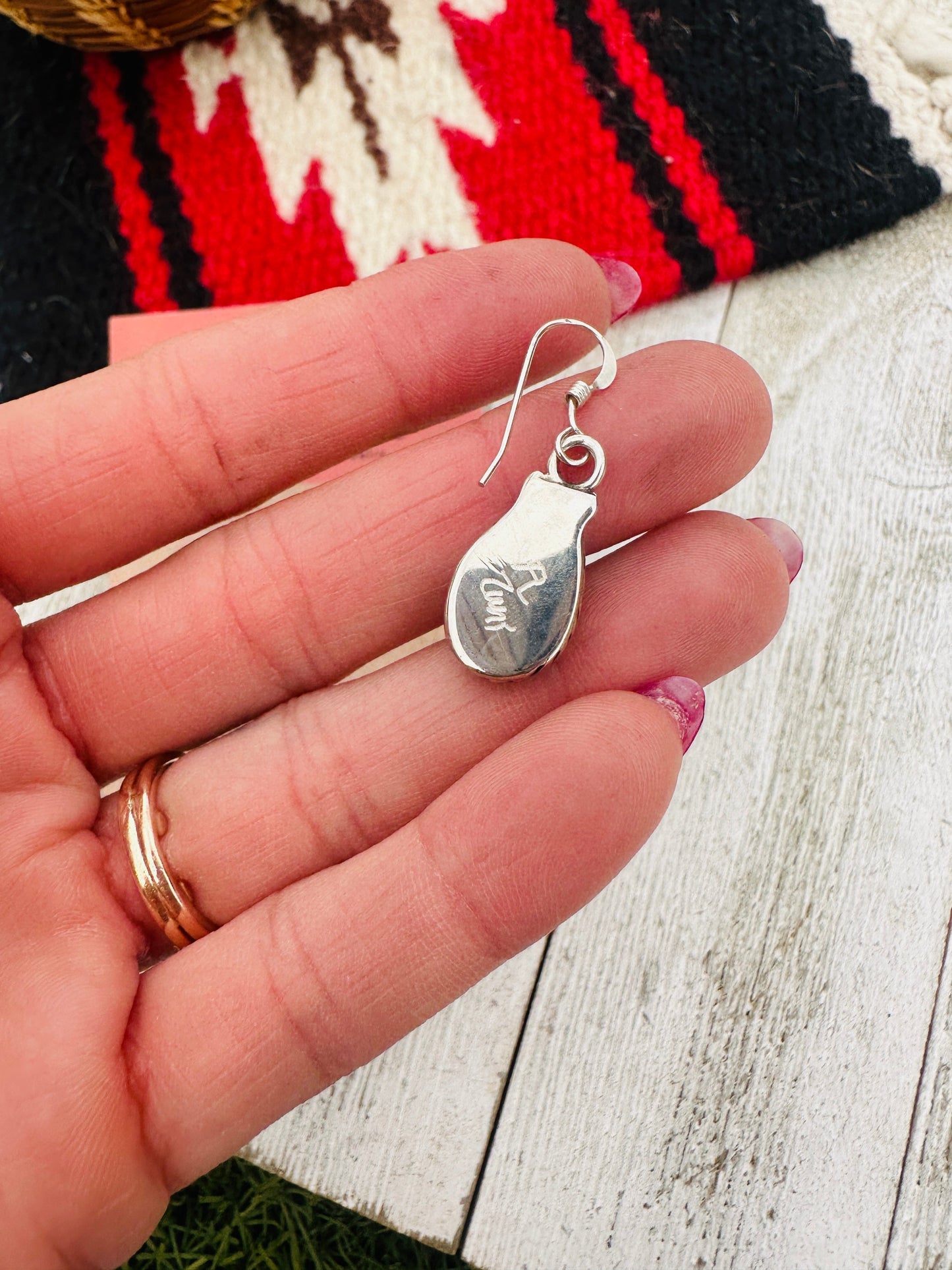 Handcrafted Opal & Sterling Silver Inlay Dangle Earrings