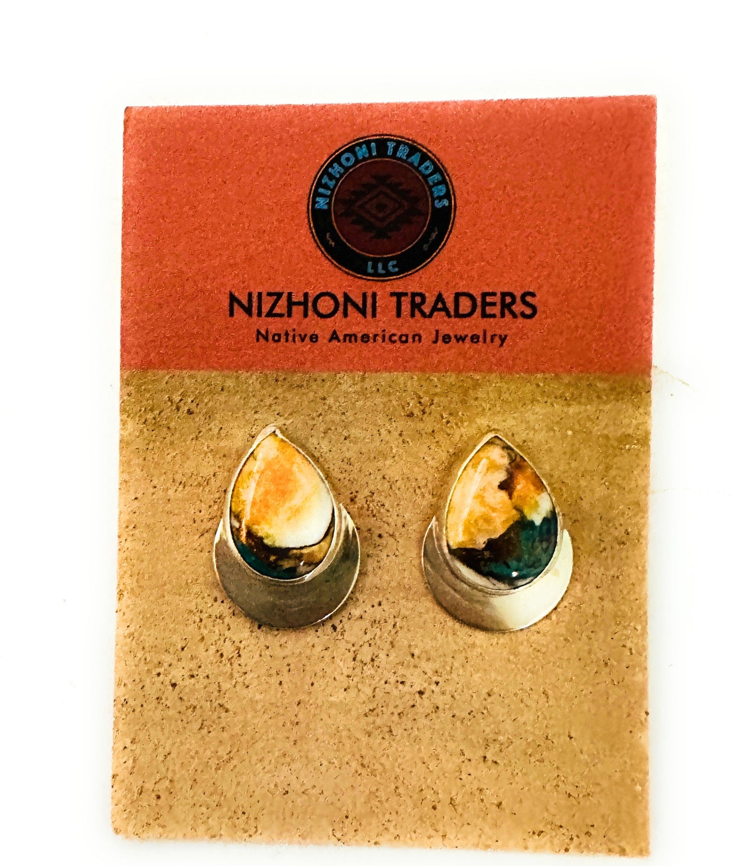Navajo Sterling Silver & Multi Stone Spice Post Earrings