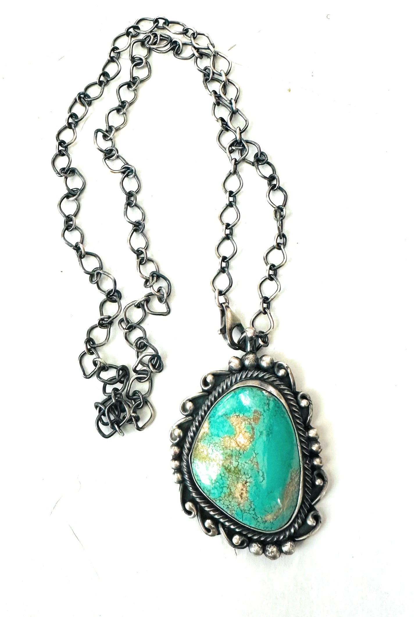 Handcrafted Sterling Silver & Turquoise Necklace