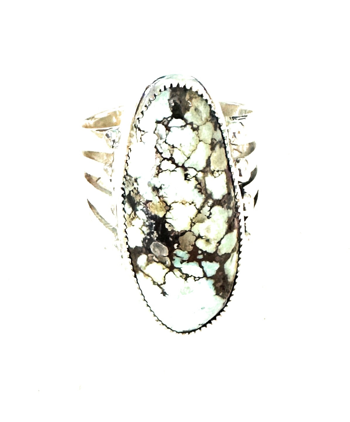 Handcrafted Variscite & Sterling Silver Ring Size 7.75