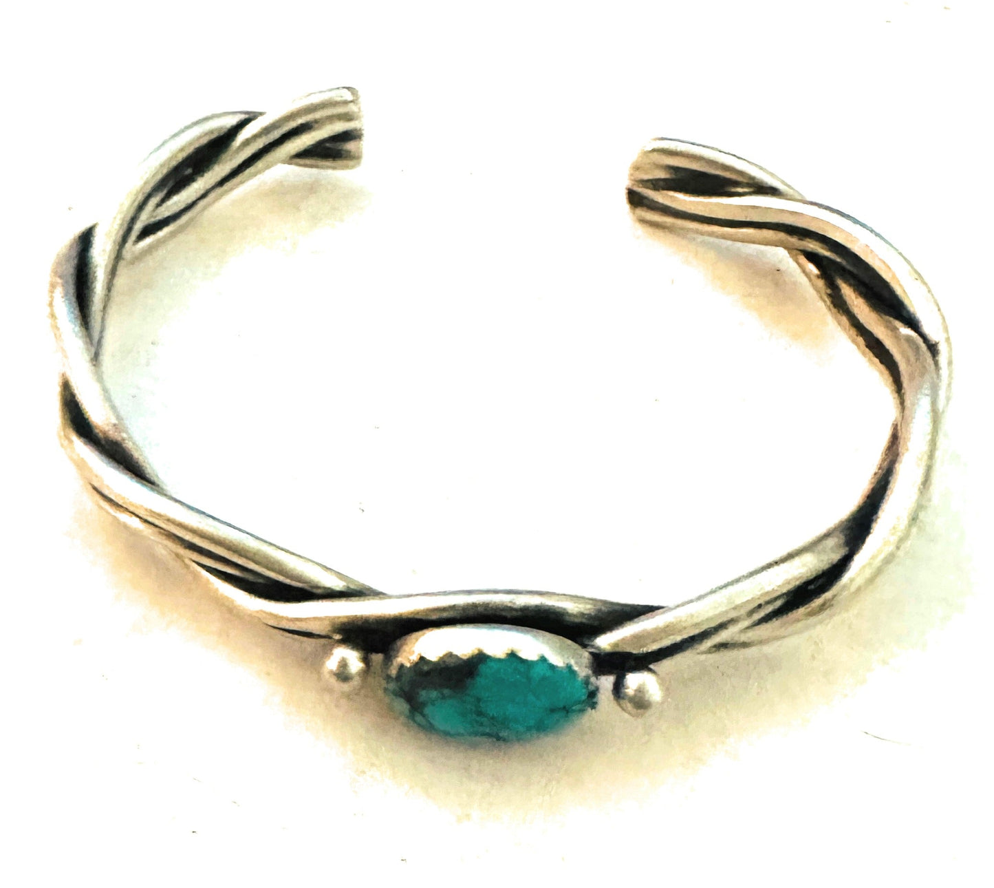 Handcrafted Kingman Turquoise & Sterling Silver Cuff Bracelet