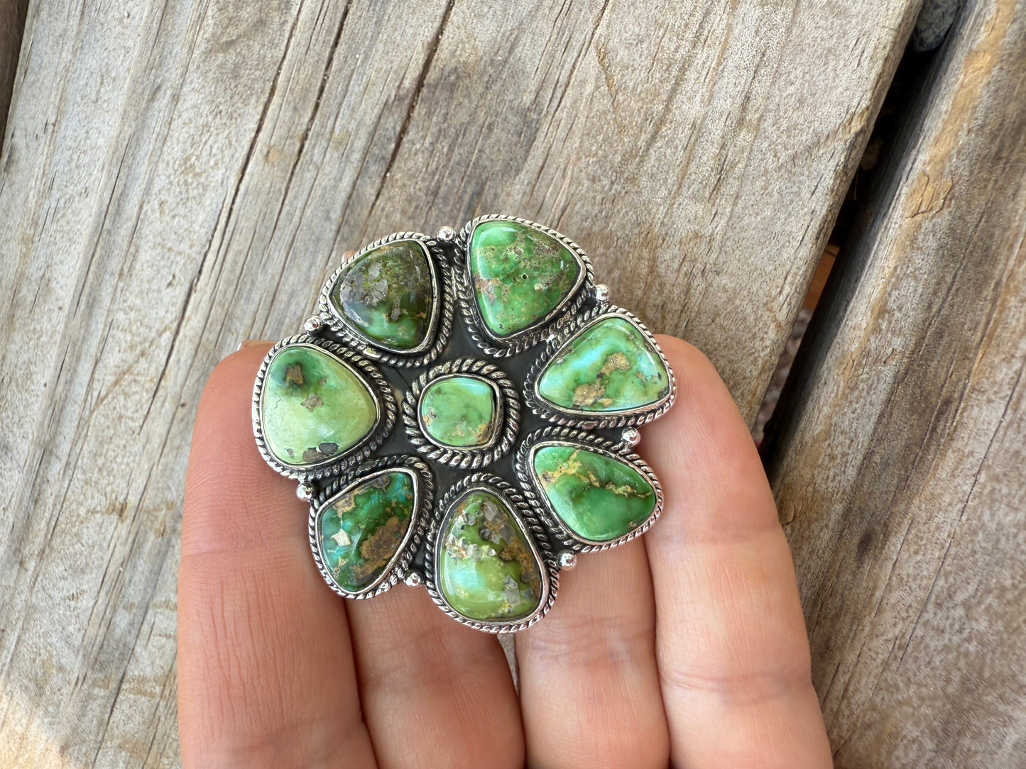 Handmade Sonoran Mountain Turquoise & Sterling Adjustable Ring