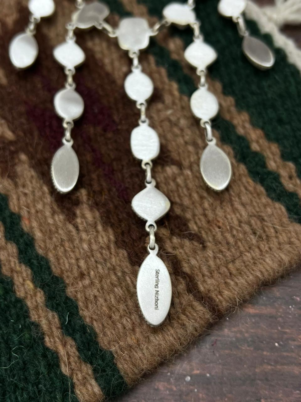 Handmade Sterling Silver Palomino with Golden Hills Turquoise Necklace "Signed Nizhoni"
