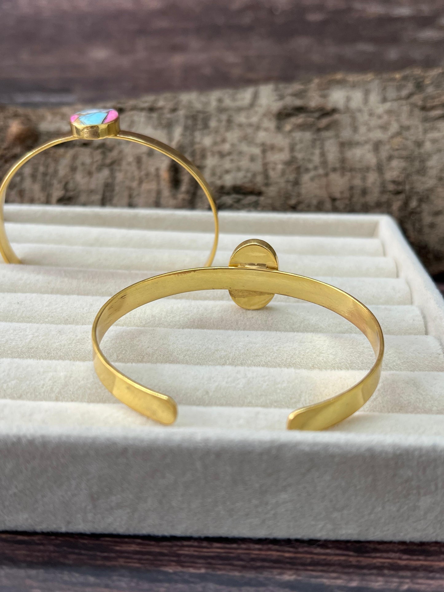 “The Golden Collection” Handmade Natural Gold Plated Dahlia Rose, Cotton Candy Bracelet (8)