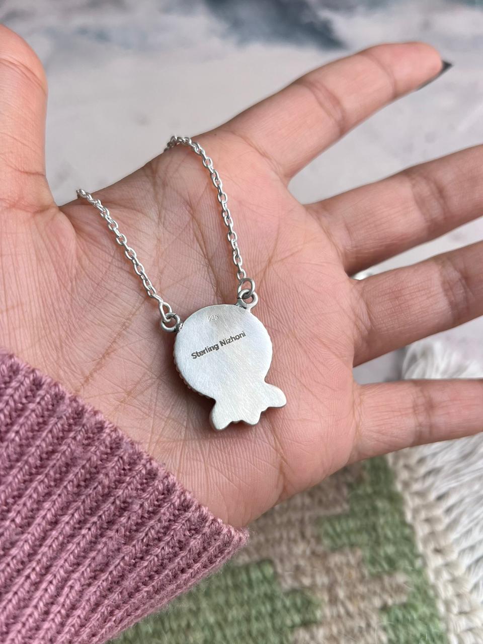 Handmade Sterling Silver Cotton Candy Necklace "Signed Nizhoni"