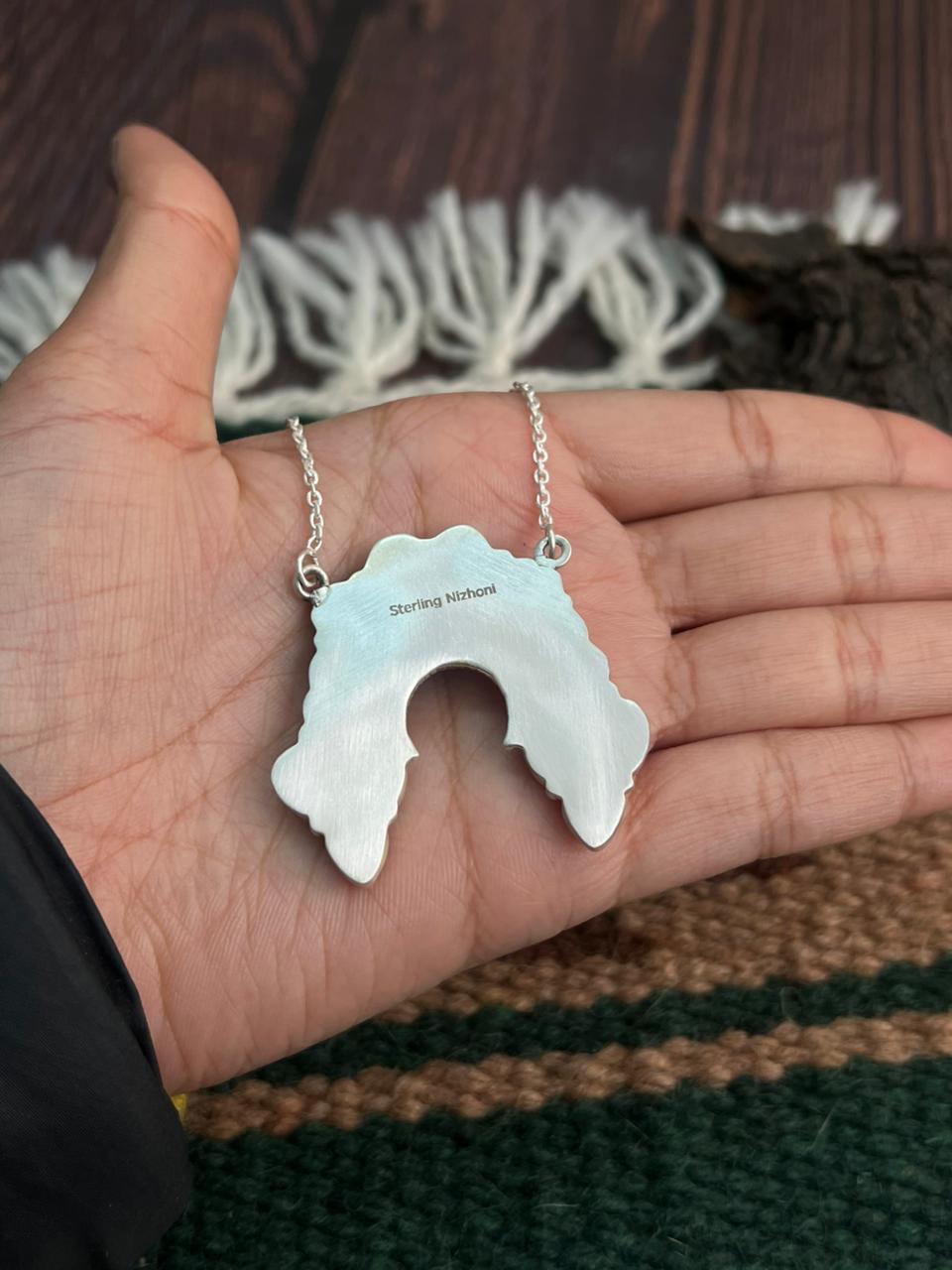 "Heart Collection" Handmade Sterling Silver Cotton Candy Necklace "Signed Nizhoni"
