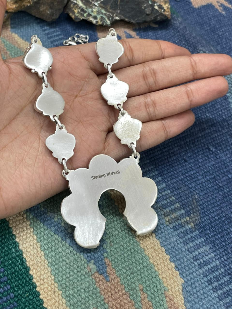Handmade Sterling Silver Dahlia Rose Naja Necklace "Signed Nizhoni"