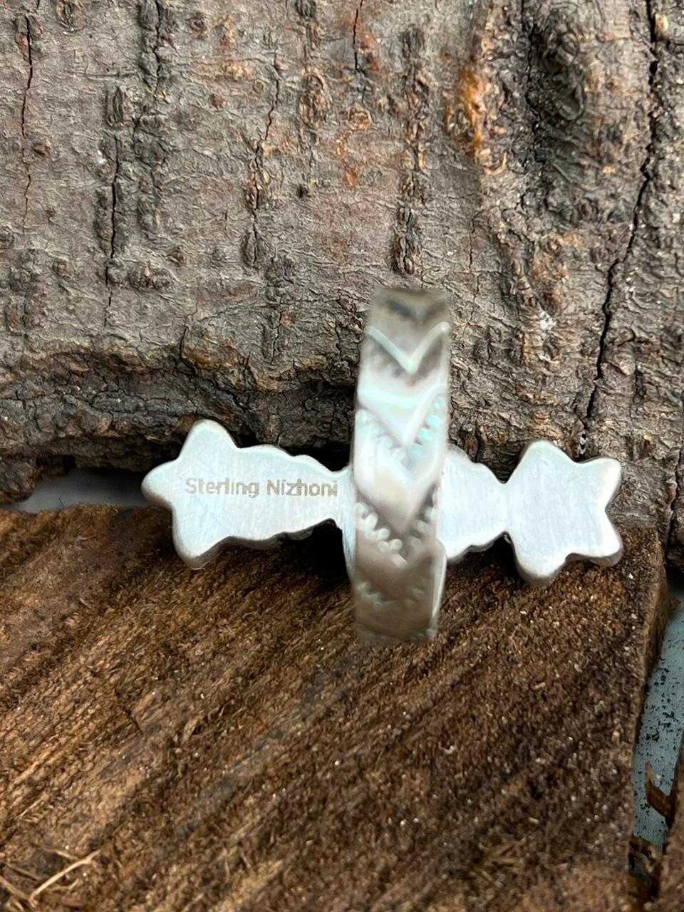 Handmade Sterling Silver Cotton Candy Star Adjustable Ring "Signed Nizhoni"
