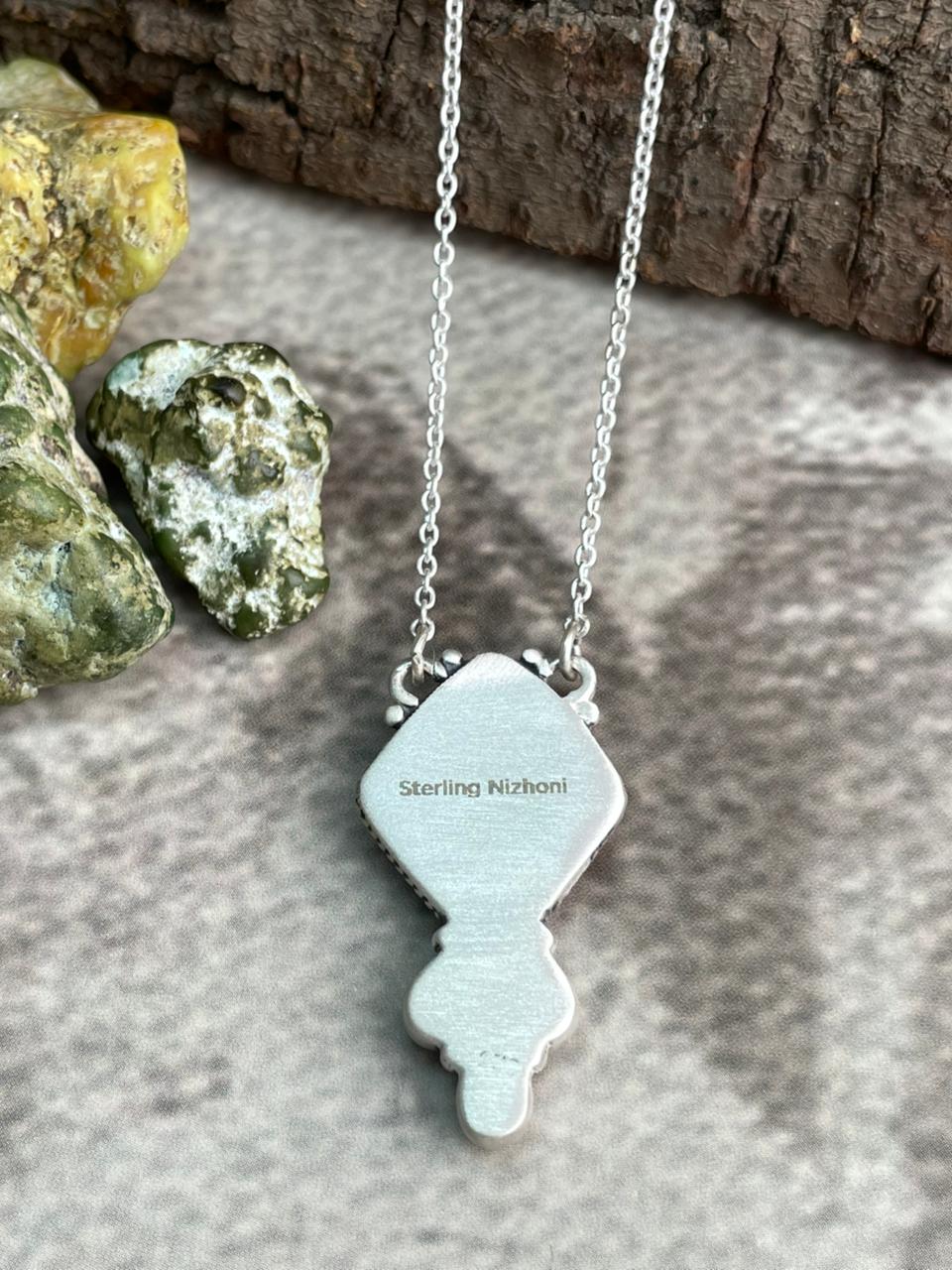 Handmade Sterling Silver Cotton Candy Necklace "Signed Nizhoni"