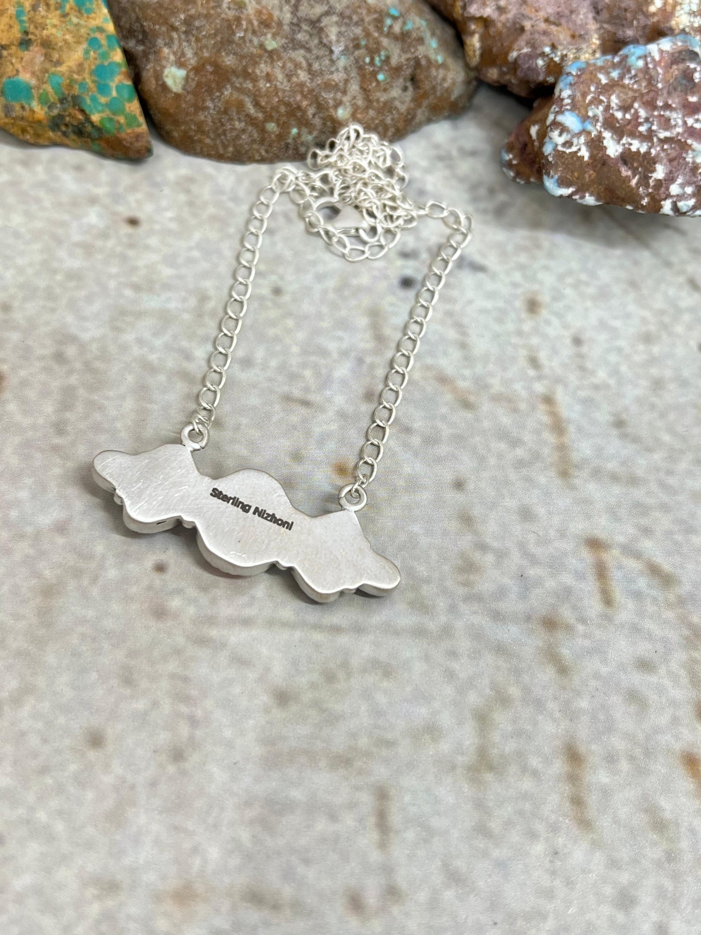 Handmade Sterling Silver Grape Dahlia with Dahlia Rose Necklace with Signed Nizhoni