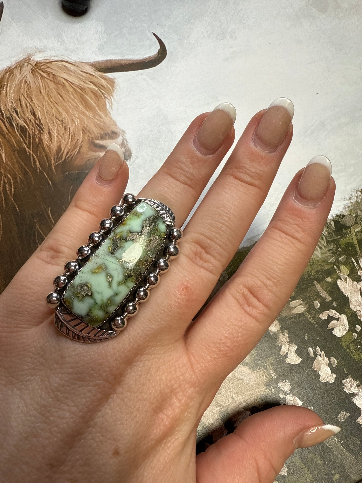 Handmade Palomino Turquoise & Sterling Adjustable Ring