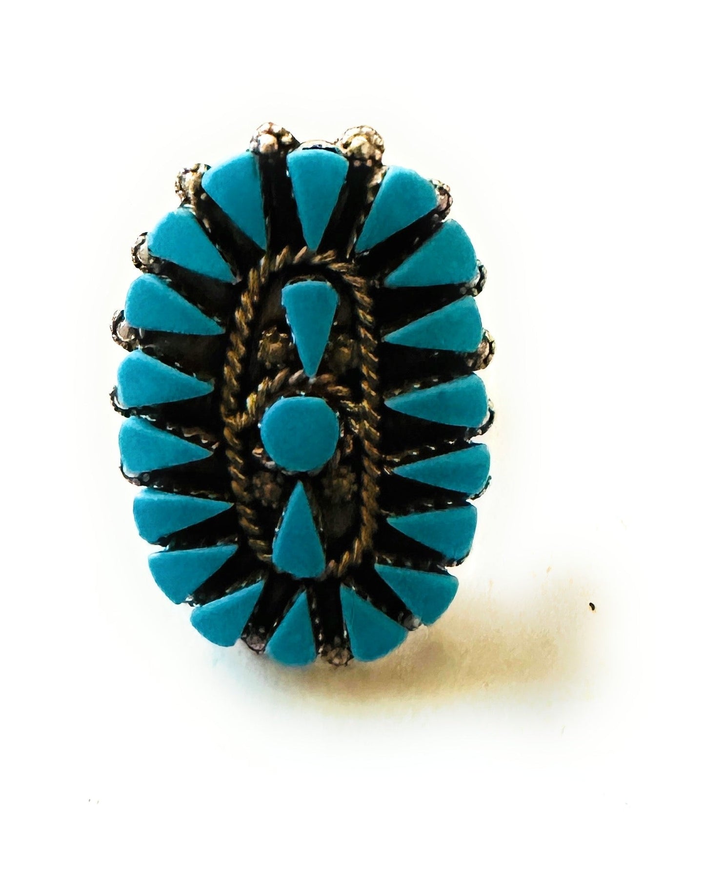 Handcrafted Turquoise & Sterling Silver Cluster Ring