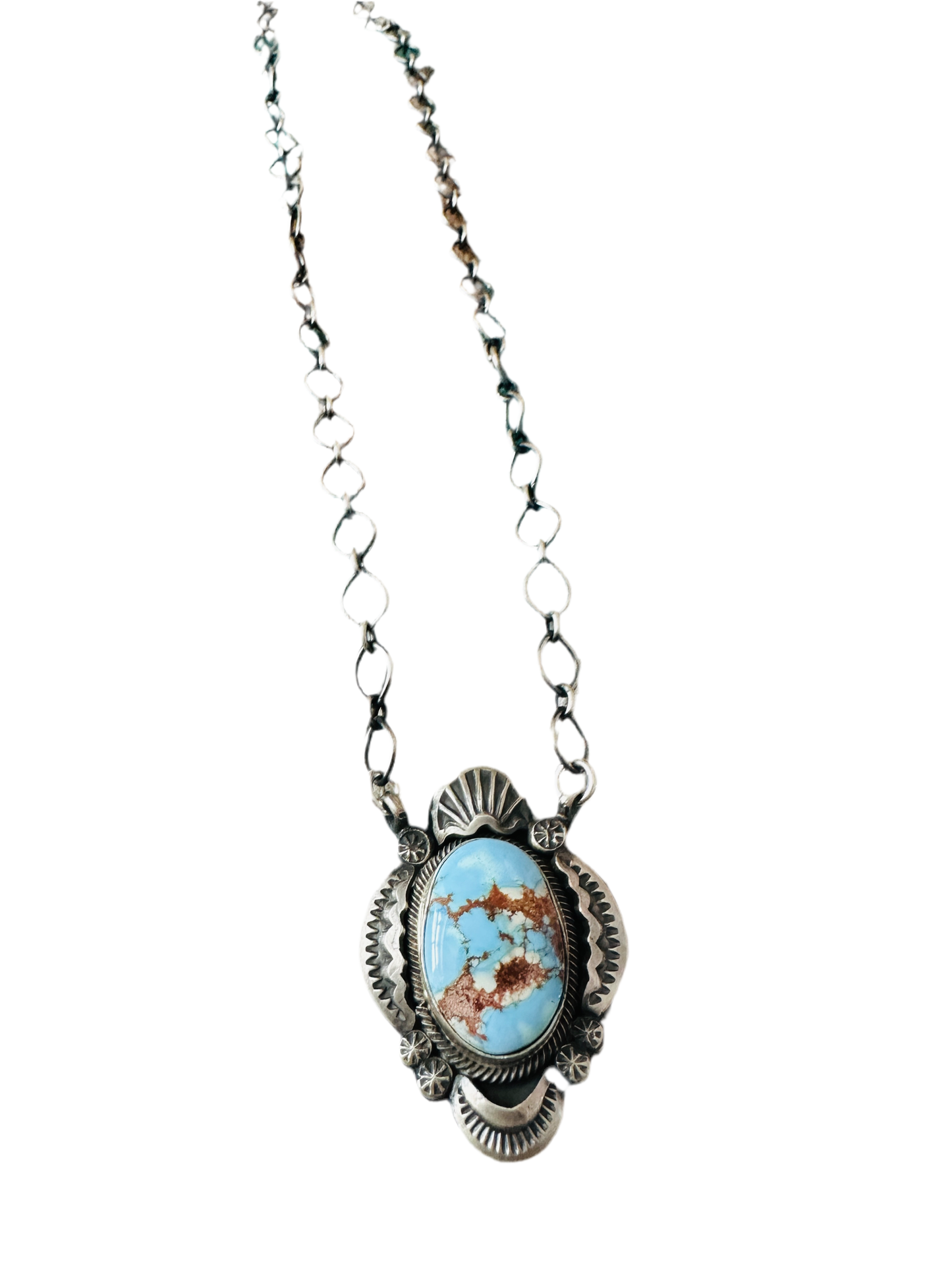 Handcrafted Sterling Silver & Golden Hills Turquoise Necklace