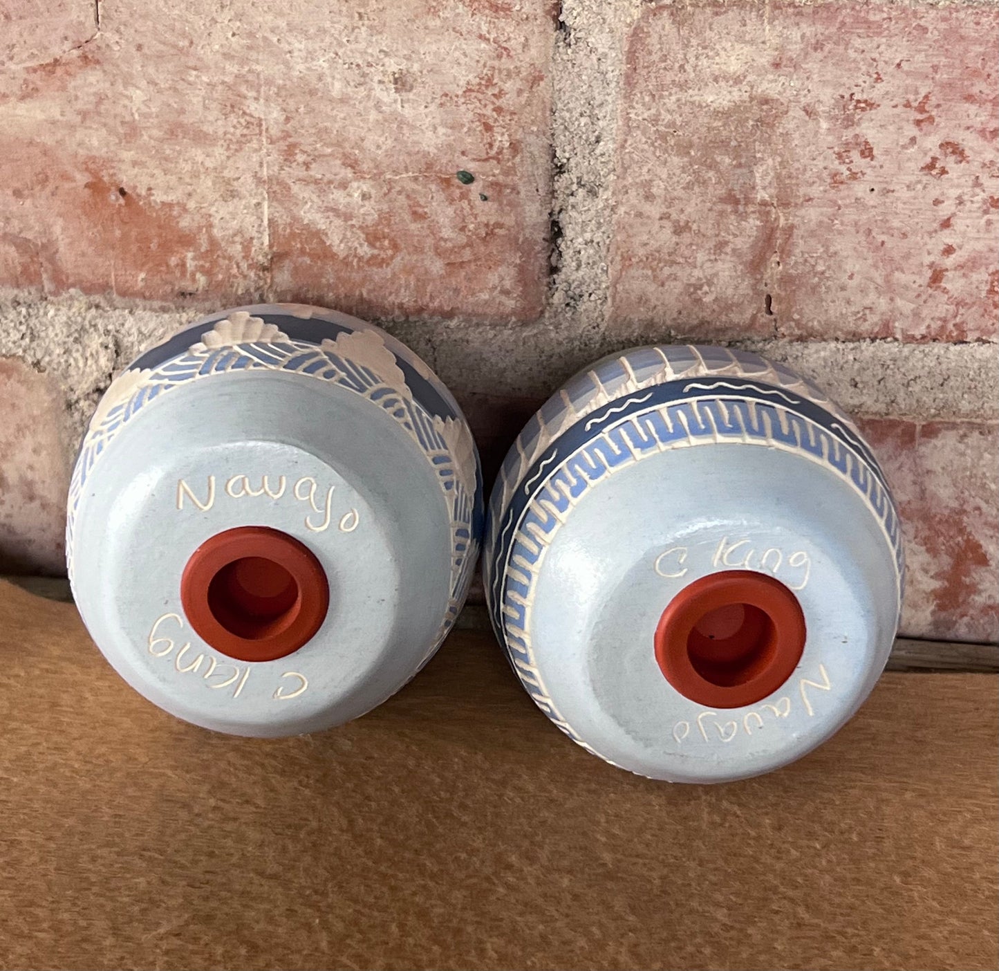 Handcrafted Blue Salt & Pepper Shakers “Cassandra King”