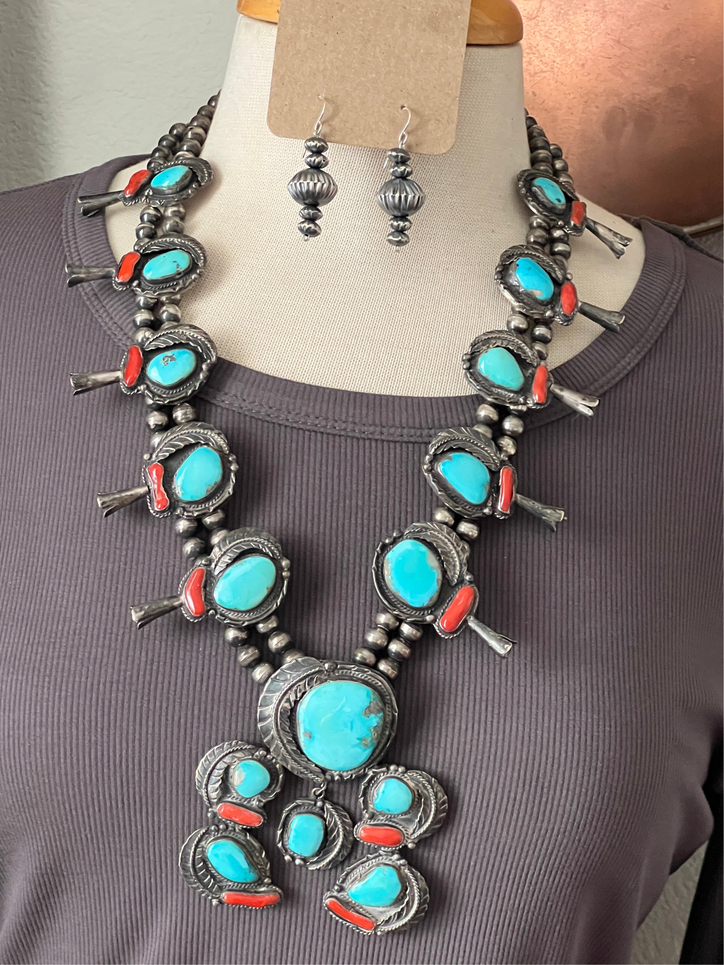 Handcrafted Sterling Silver Corrugated Bead Drop Dangle Earrings by Preston Haley