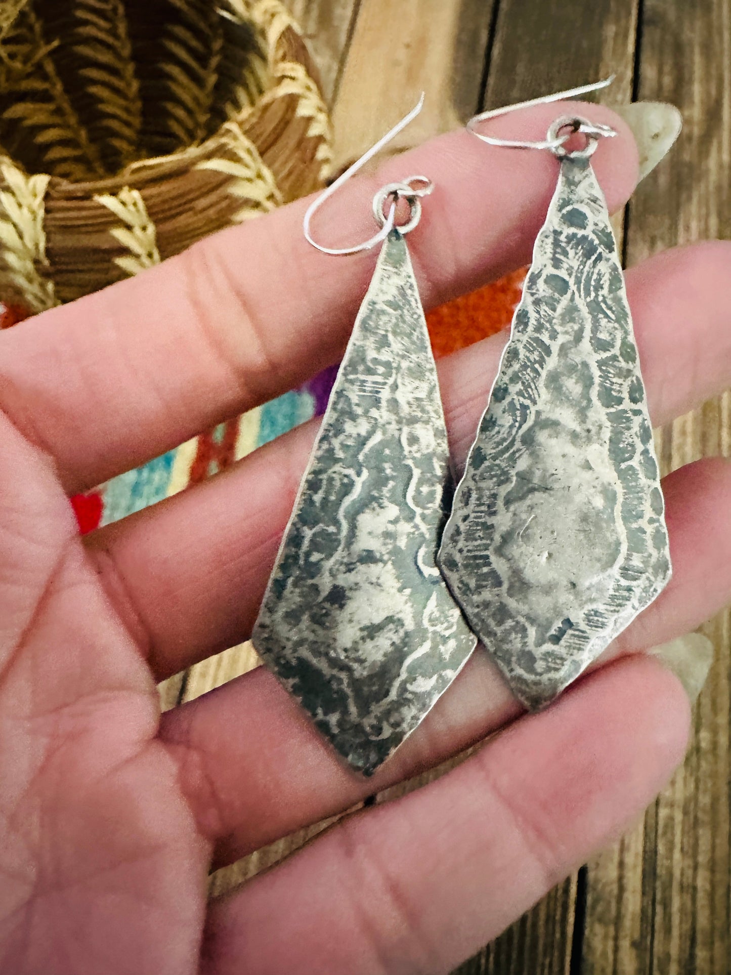 Handcrafted Orange Spiny & Sterling Silver Dangle Earrings