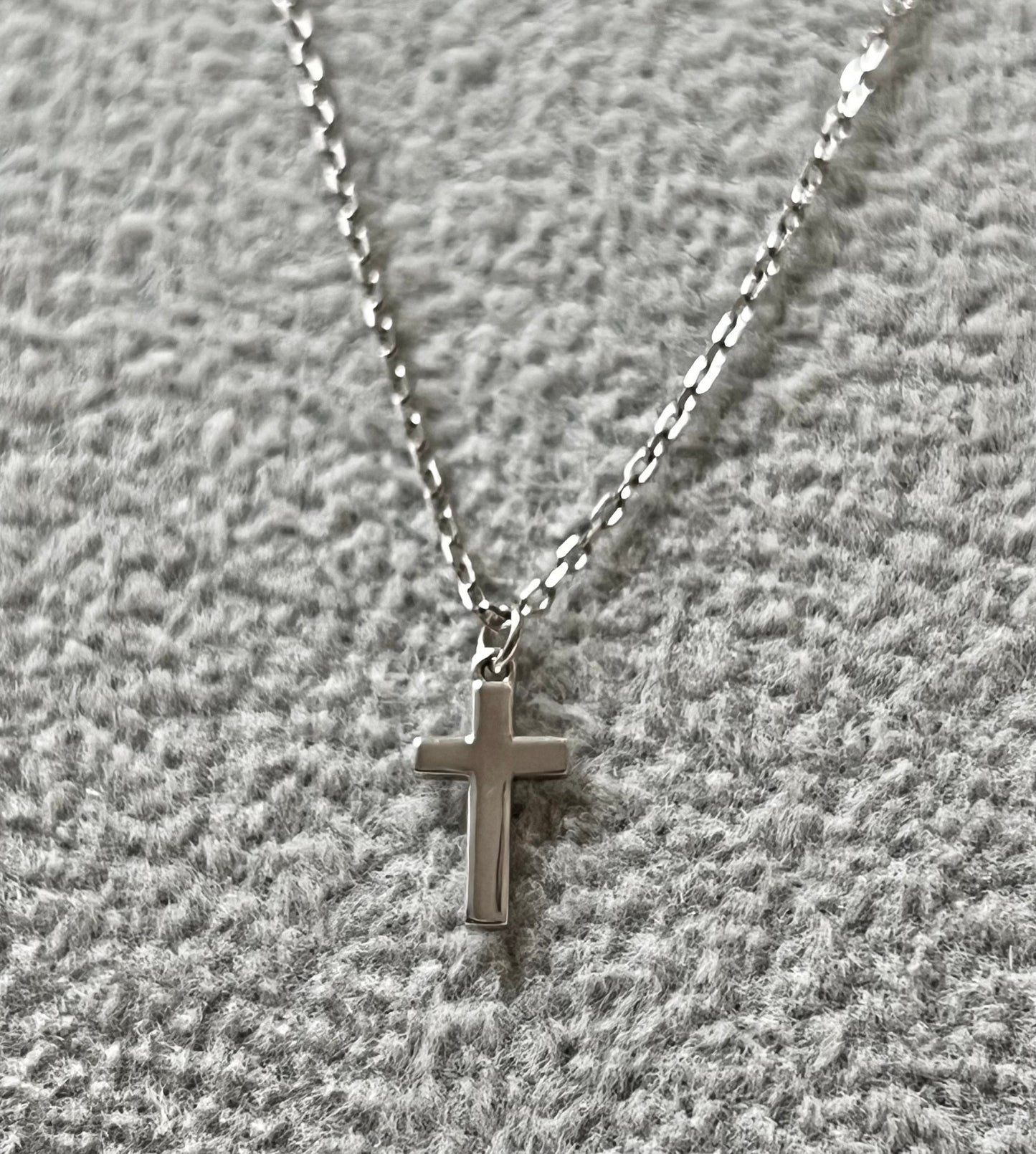 Graceful Sterling Silver Cross Necklace 18”