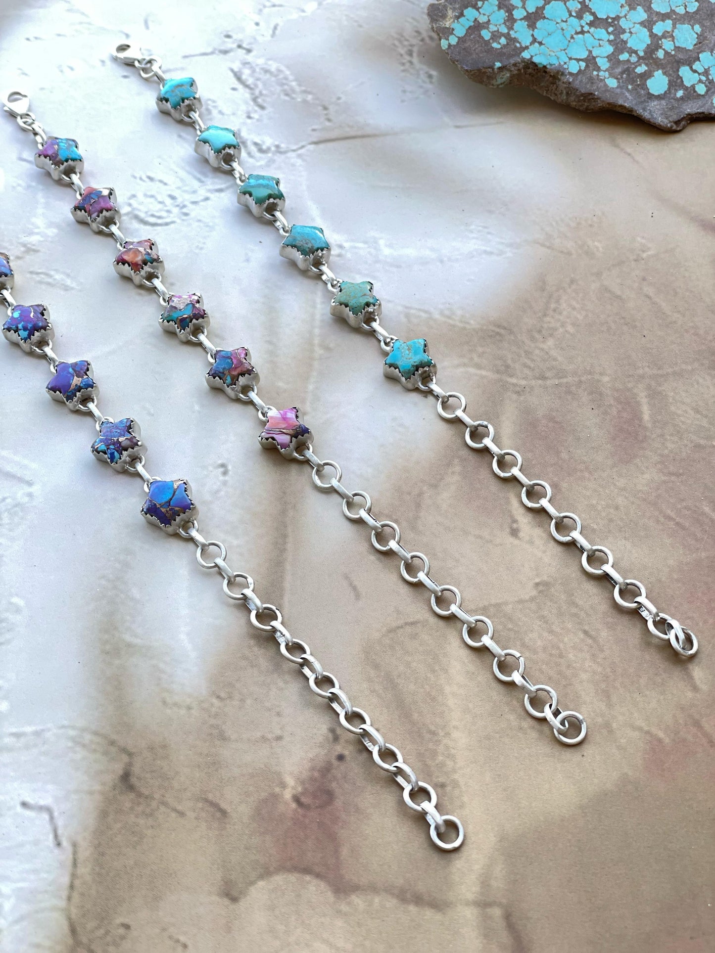 Handmade Sterling Silver STAR Link Bracelet