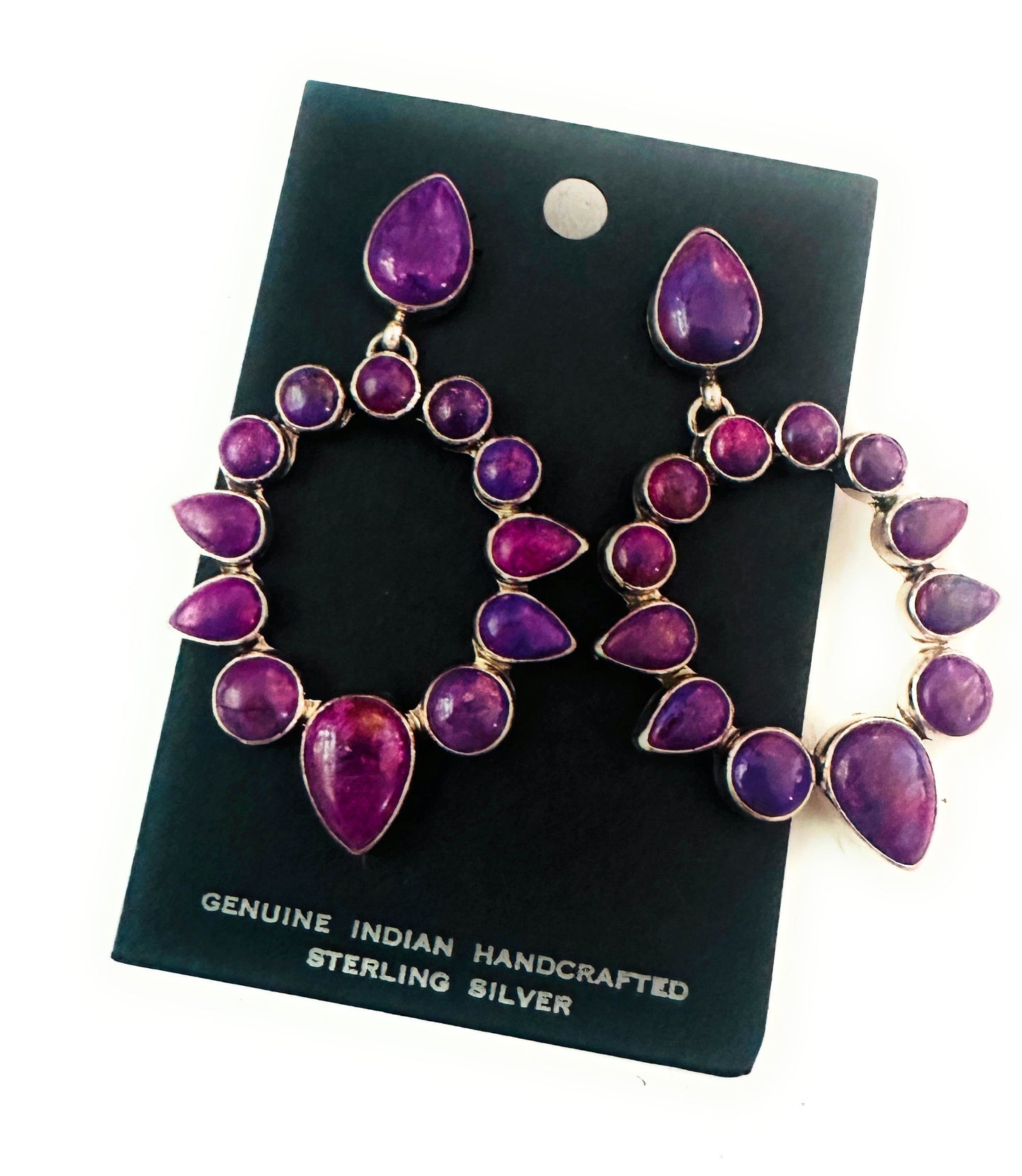 Handcrafted Purple Dream Mohave & Sterling Silver Dangle Earrings