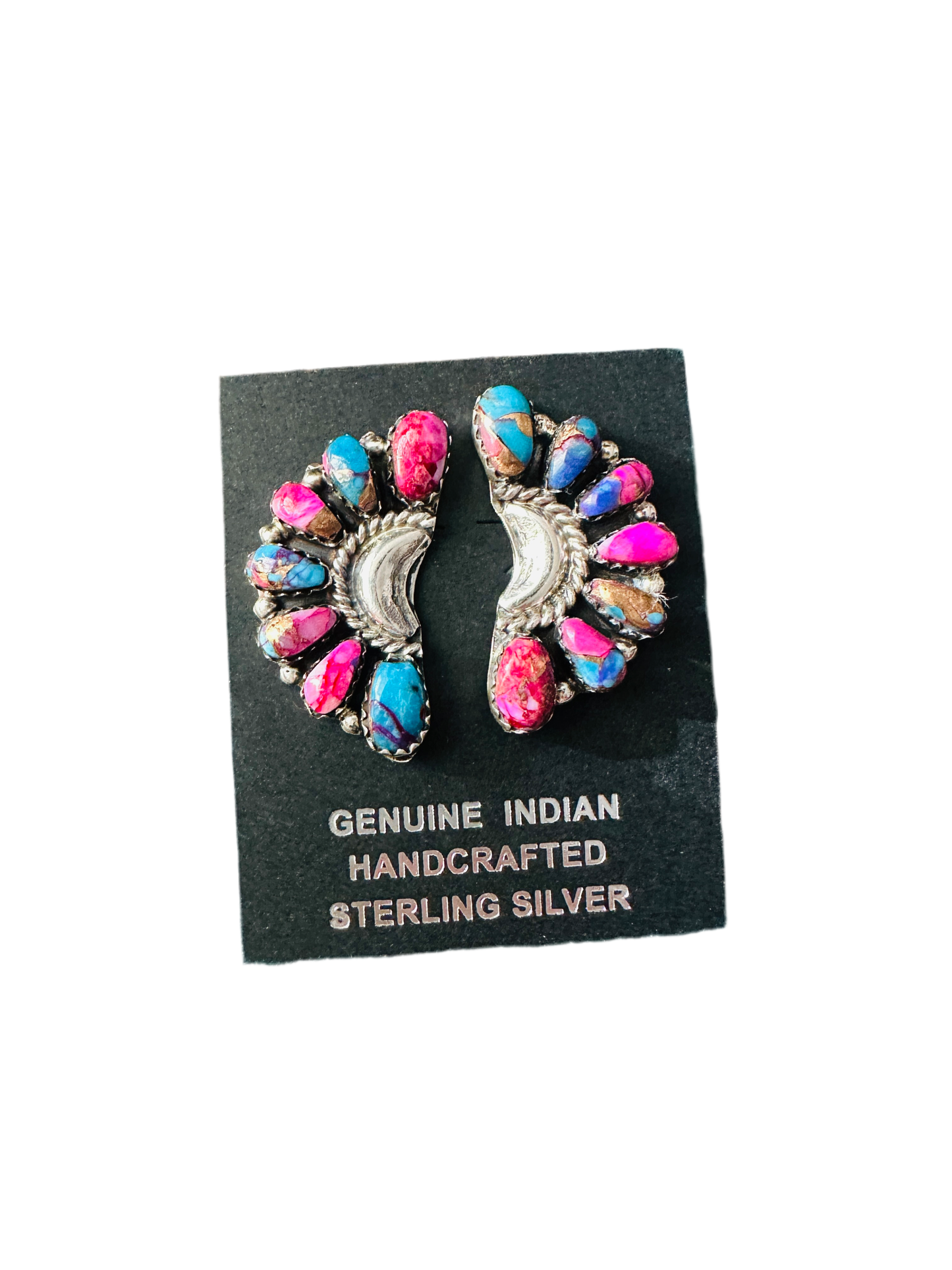 Sterling Silver & Pink Dream Mojave Cluster Post Earrings